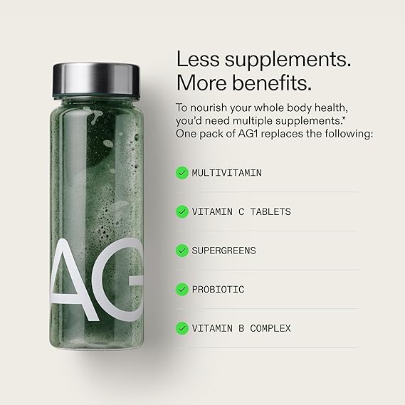 AG1 Greens Powder Supplement – Multivitamin & Probiotic Blend