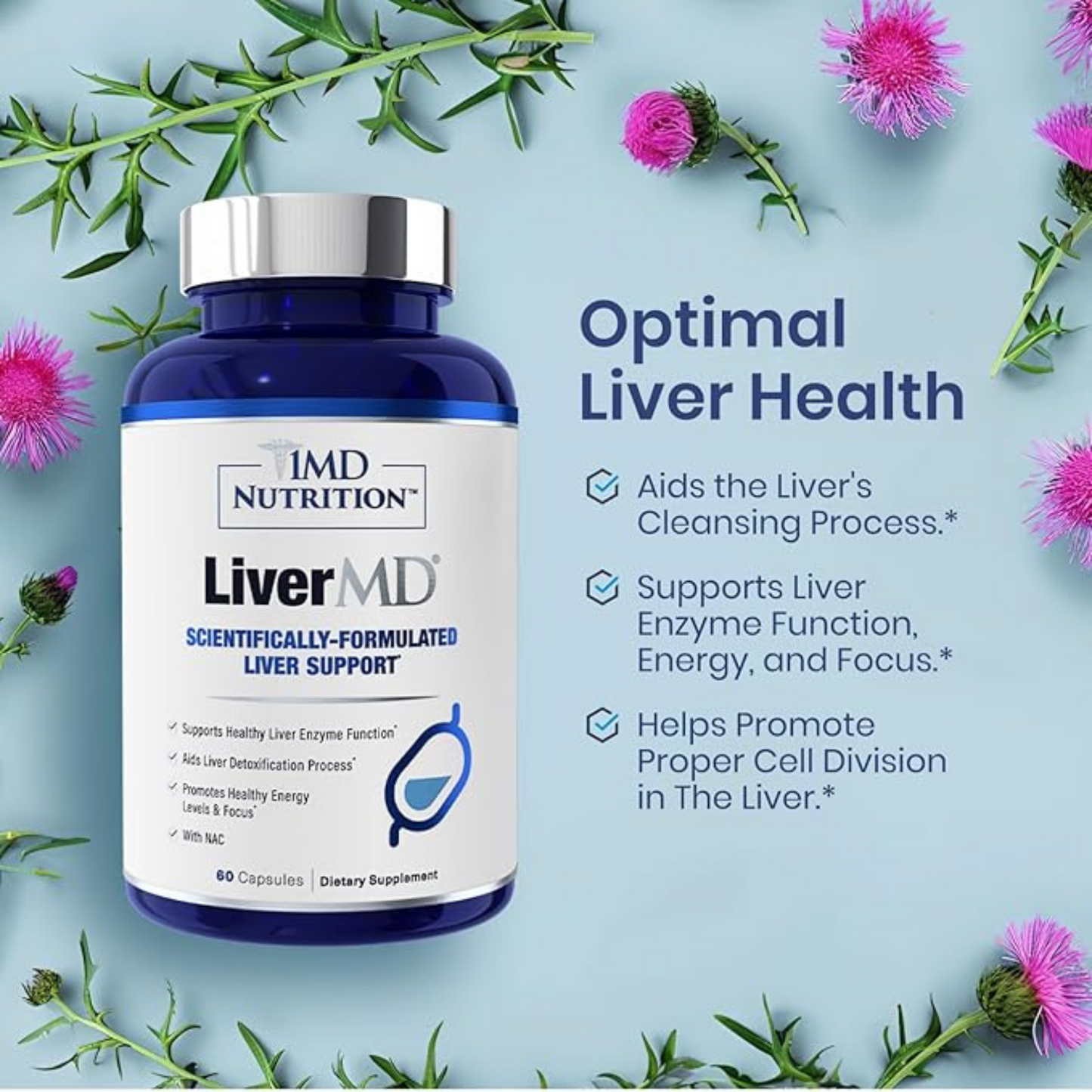 HepaGlow™ by 1MD – Advanced Liver Cleanse with NAC & Siliphos®