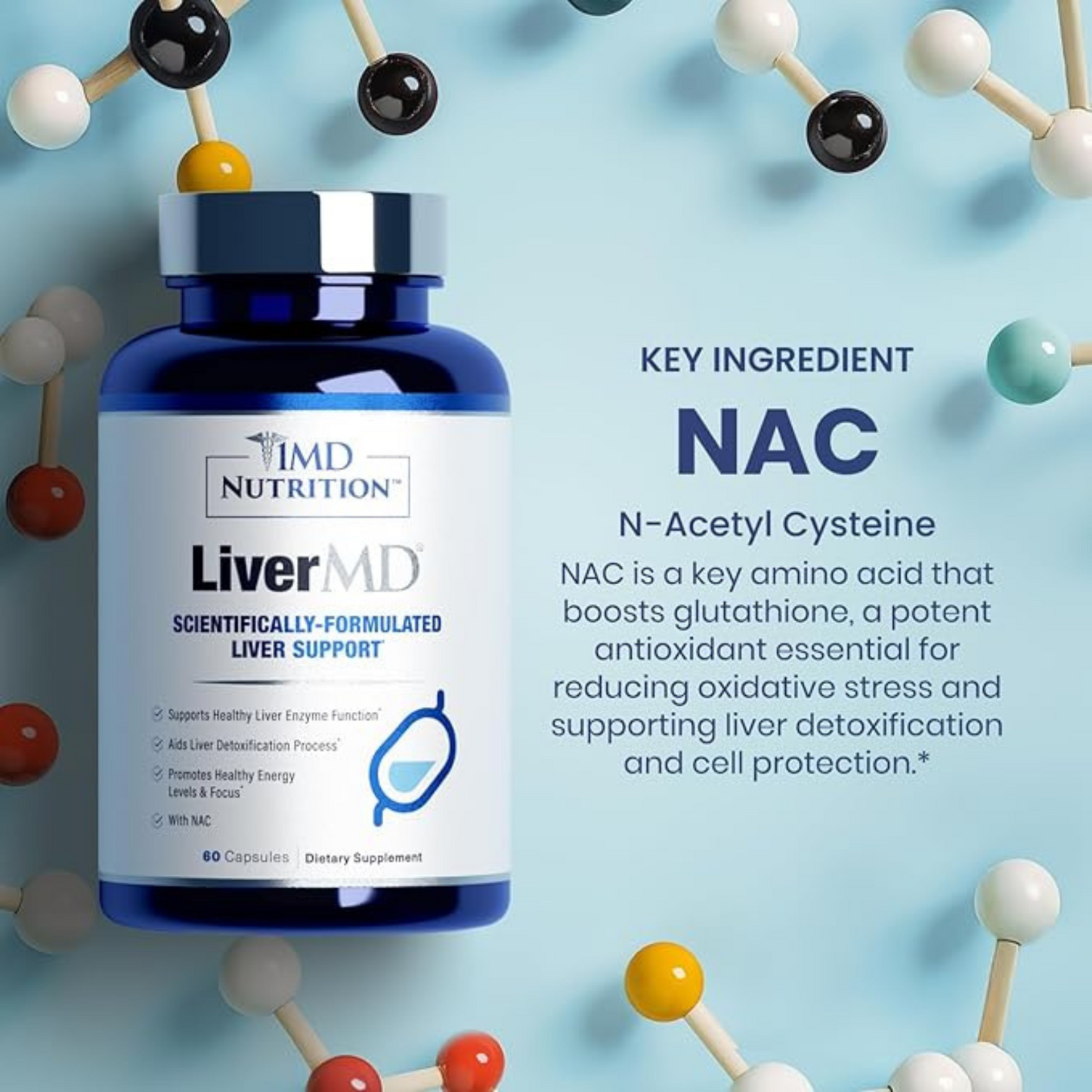 HepaGlow™ by 1MD – Advanced Liver Cleanse with NAC & Siliphos®