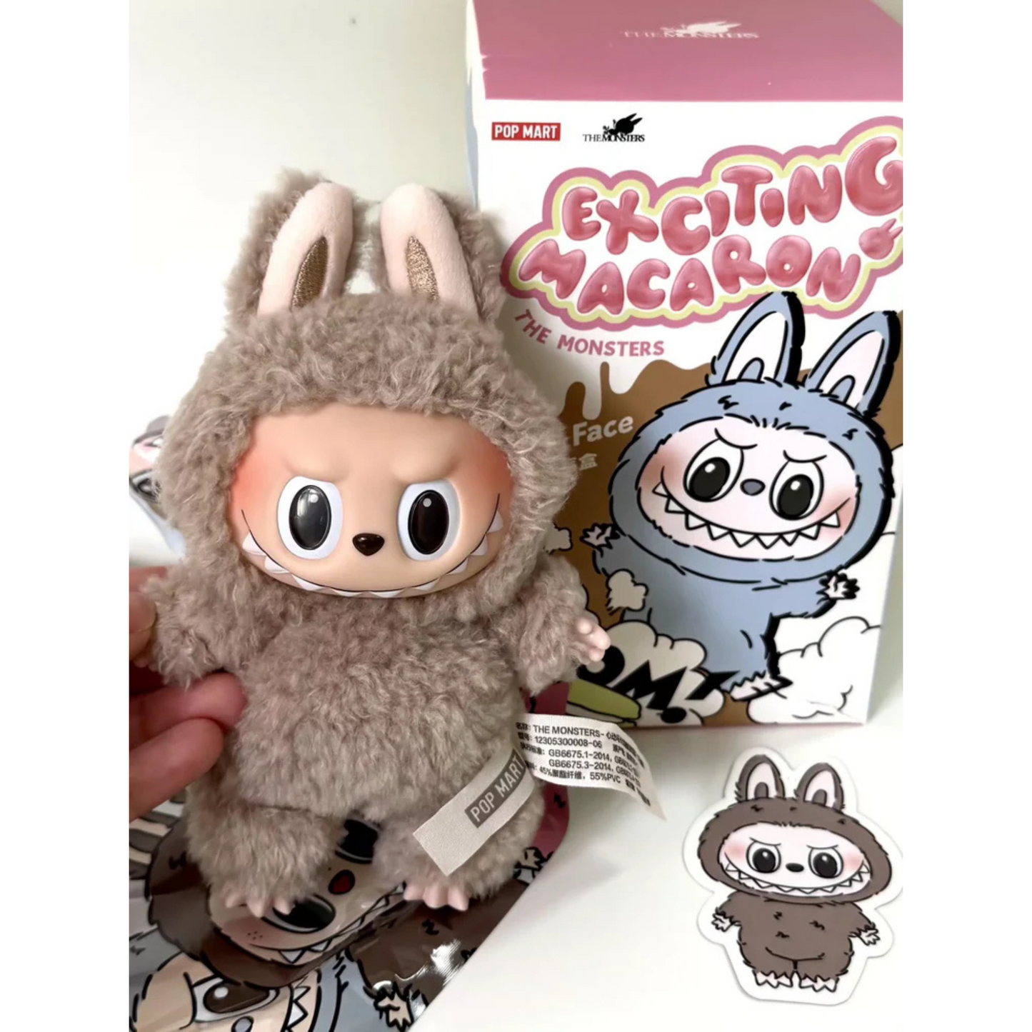 POP MART Labubu "Toffee" Plush Keychain – The Monsters Series Vol. 1 (Tasty Macarons)