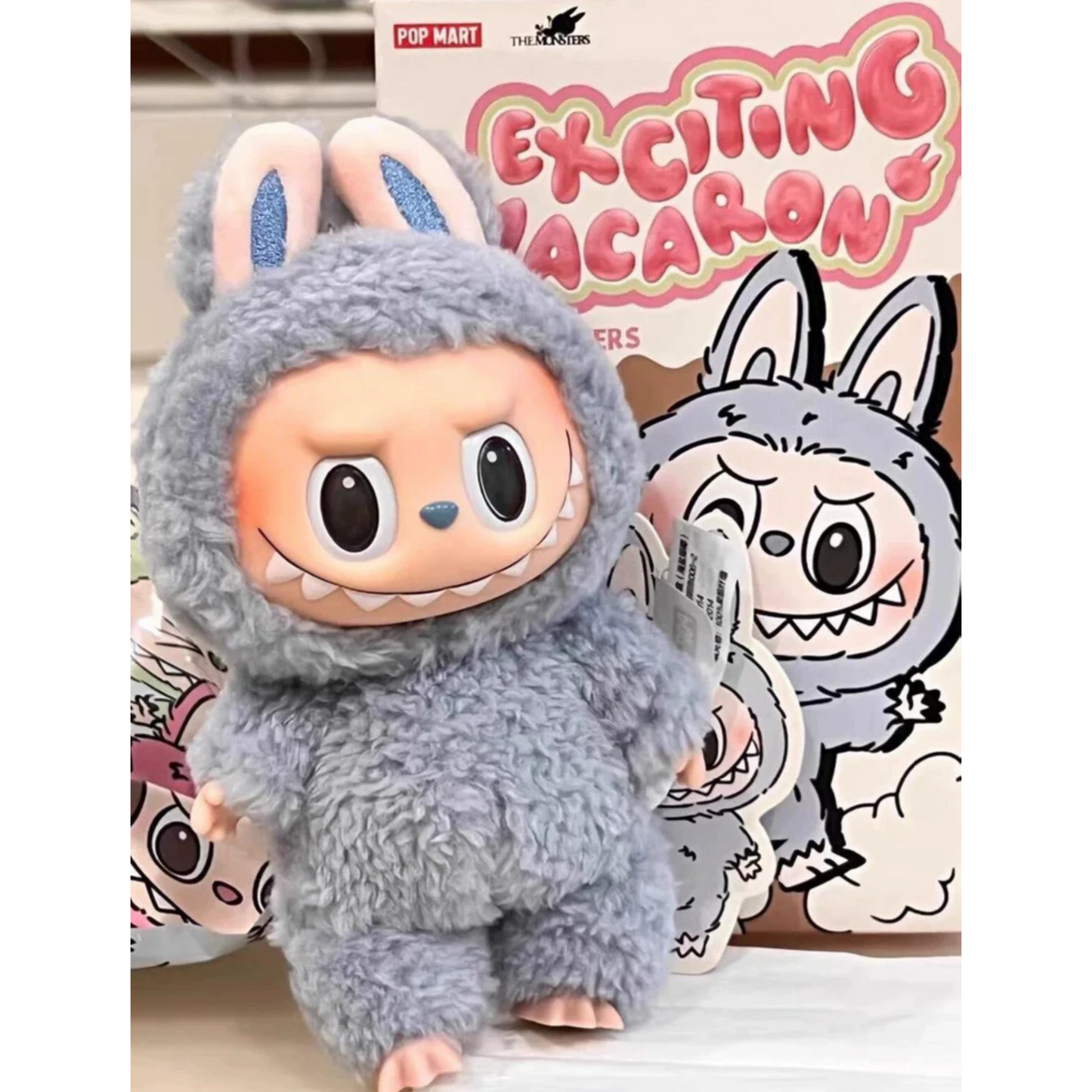 POP MART Labubu “Sea Salt Coconut” Plush Keychain – The Monsters Series Vol. 1 (Exciting Macarons)