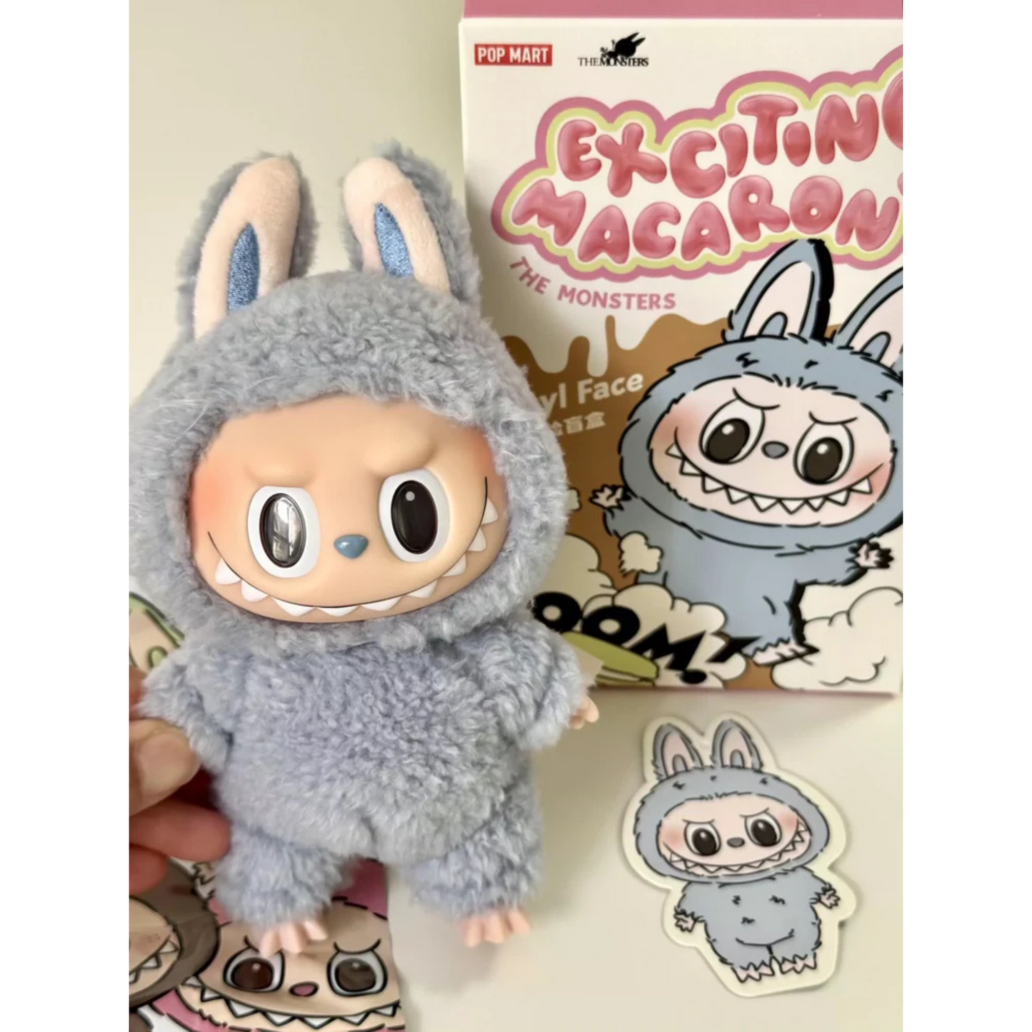 POP MART Labubu “Sea Salt Coconut” Plush Keychain – The Monsters Series Vol. 1 (Exciting Macarons)