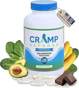 Cramp Defense® Magnesium Supplement for Leg Cramps & Muscle Cramps (Both During The Day and at Night.) Made in USA. 3-6 Month Supply per Bottle. Contains Truemag® for Max Absorption. 1+ Million Sold.