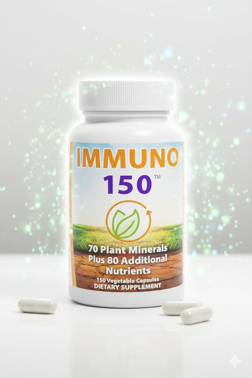Immuno 150, Immune Support Supplement, Packed with 70 Plant Minerals, 13 Essential Vitamins and 68 Additional Nutrients-150 Vegetable Capsules- Immune Boost for All Age Groups