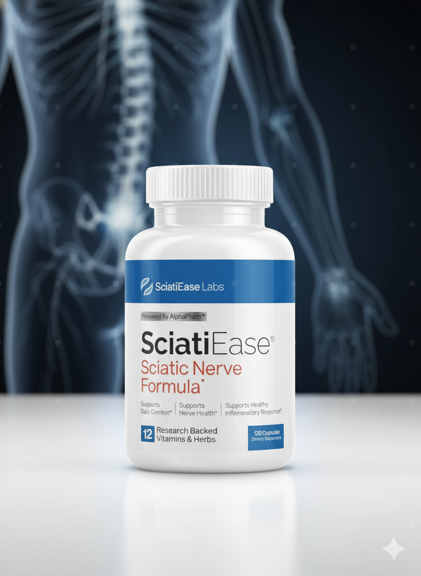 SciatiEase Sciatic Nerve Health Support Supplement - Nerve Support Formula with AlphaPalm, Pea, Vitamin B Complex, Alpha Lipoic Acid 300mg - 120 Capsules
