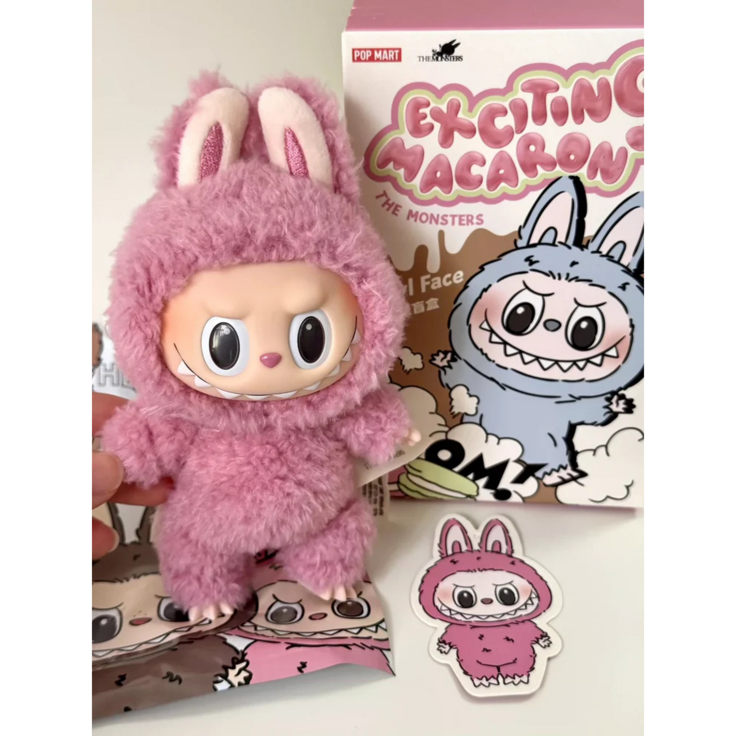 POP MART Labubu “Lychee Berry” Plush Keychain – The Monsters Series Vol. 1 (Tasty Macarons)