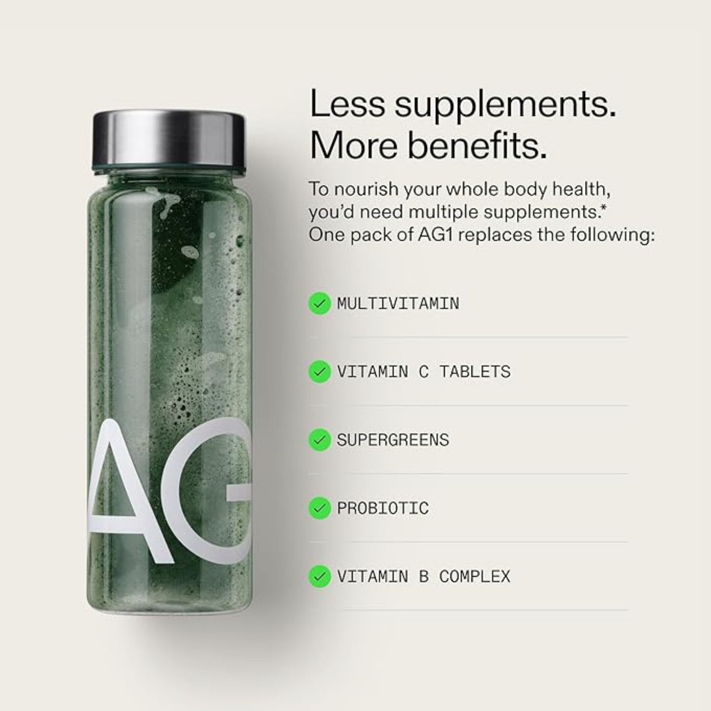 AG1 Greens Powder Supplement– Multivitamin & Probiotic Blend-2 Pack