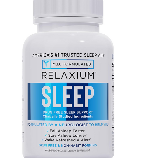 Relaxium® Sleep Aid for Adults – Non-Habit Forming Supplement with 5mg Melatonin, Magnesium Glycinate, Ashwagandha & Valerest® – Natural Sleep Support – 60 Capsules – 30-Day Supply