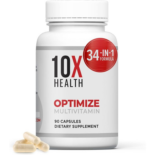 10X Optimize+ – Advanced 34-in-1 Methylated Multivitamin for Men & Women