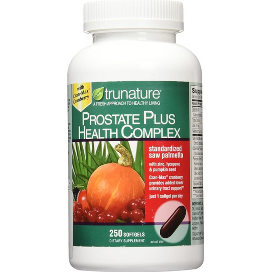 TruNature Saw Palmetto Prostate Health Complex with Zinc, Lycopene, and Pumpkin Seed (250 Softgels