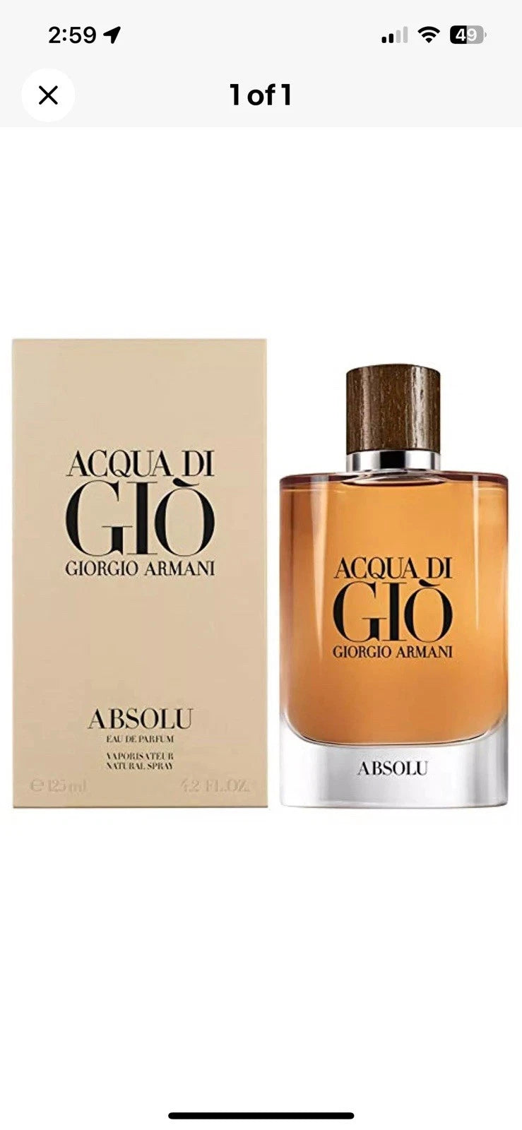 Acqua Di Gio Absolu by Giorgio Armani 4.2 oz / 125ml EDP Cologne  Men New In Box