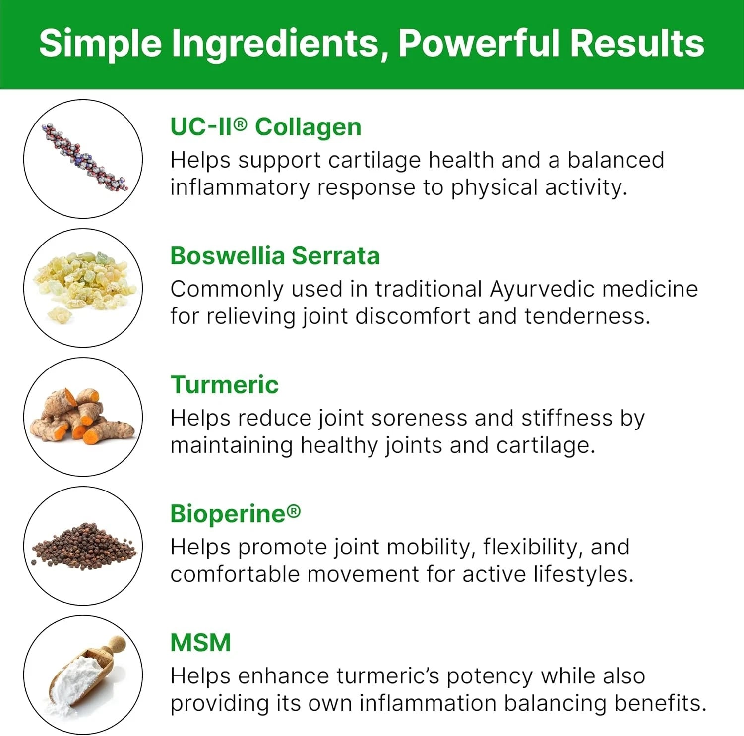 Suplemento natural de apoyo articular - sin OGM, sin gluten -