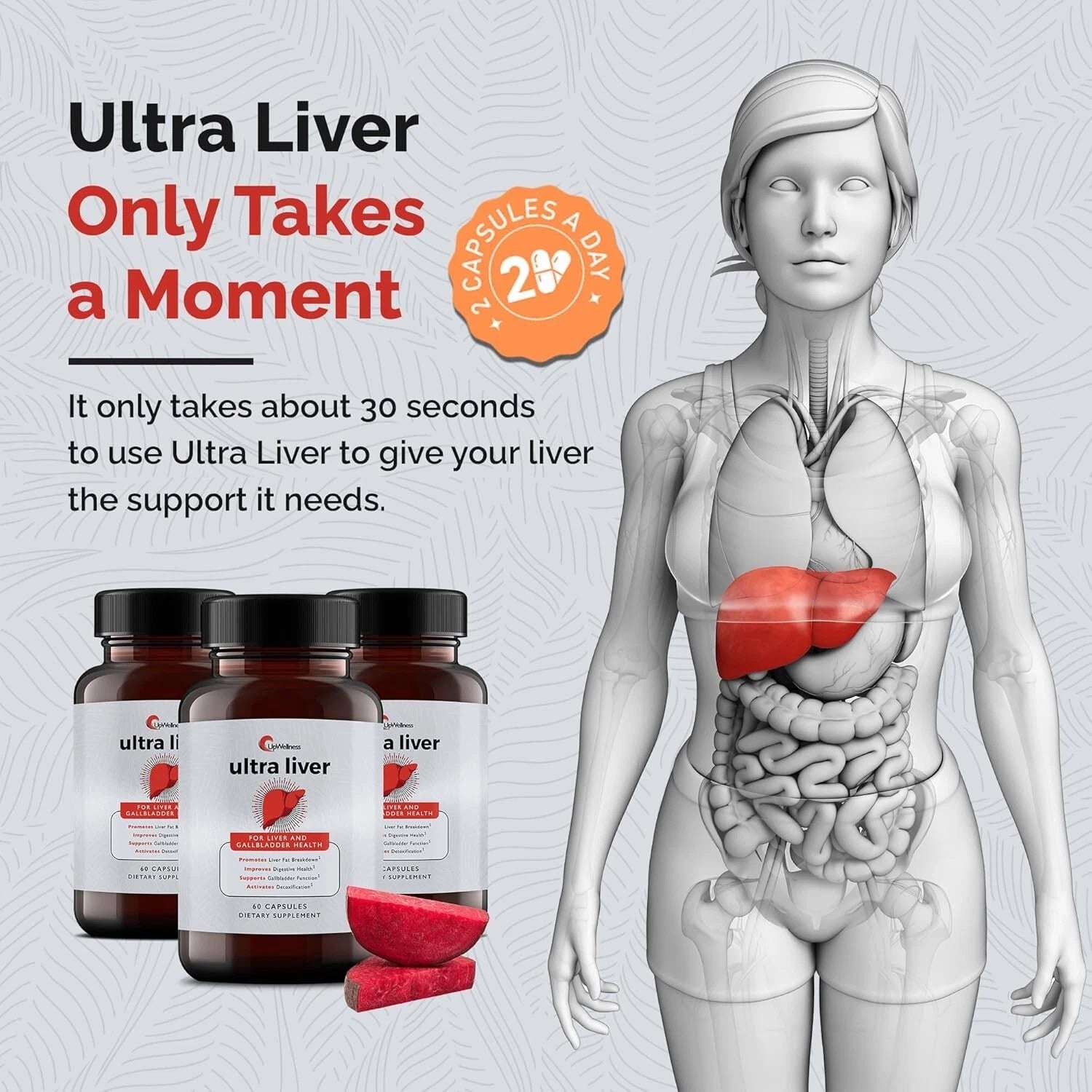 UpWellness Ultra Liver Supplement for Liver Health and Gallbladder Support - ...
