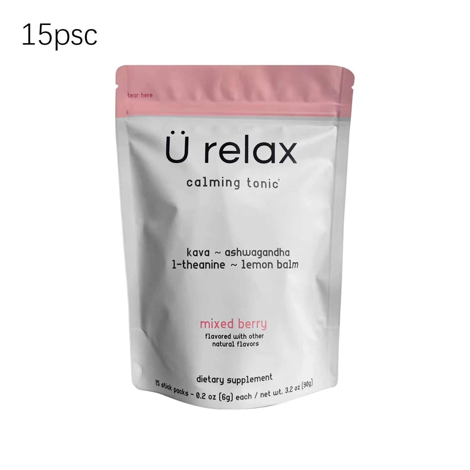 U Relax Calming Tonic- 15 Packets MIXED BERRY Flavor Relax Calming Drink