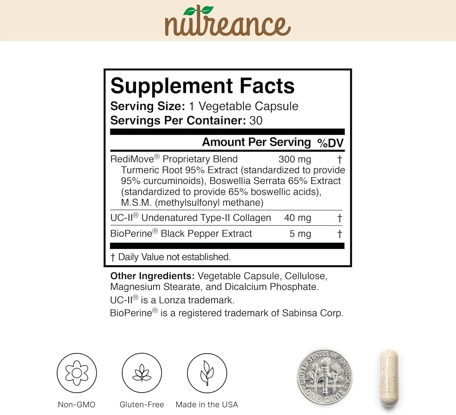 Suplemento natural de apoyo articular - sin OGM, sin gluten -