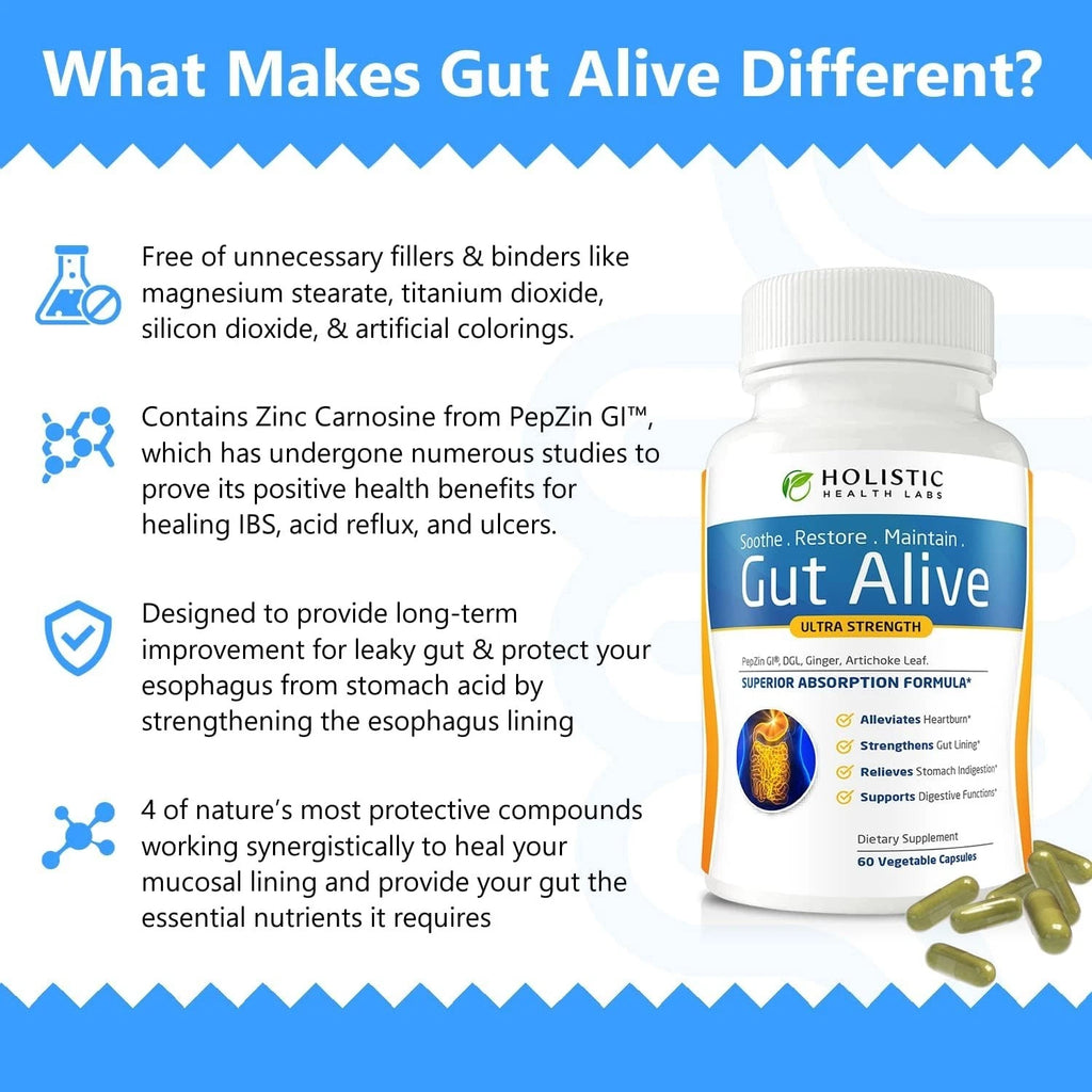 Gut Alive 60 Capsules - Natural Gut Lining Support Supplement EXP 08/2027