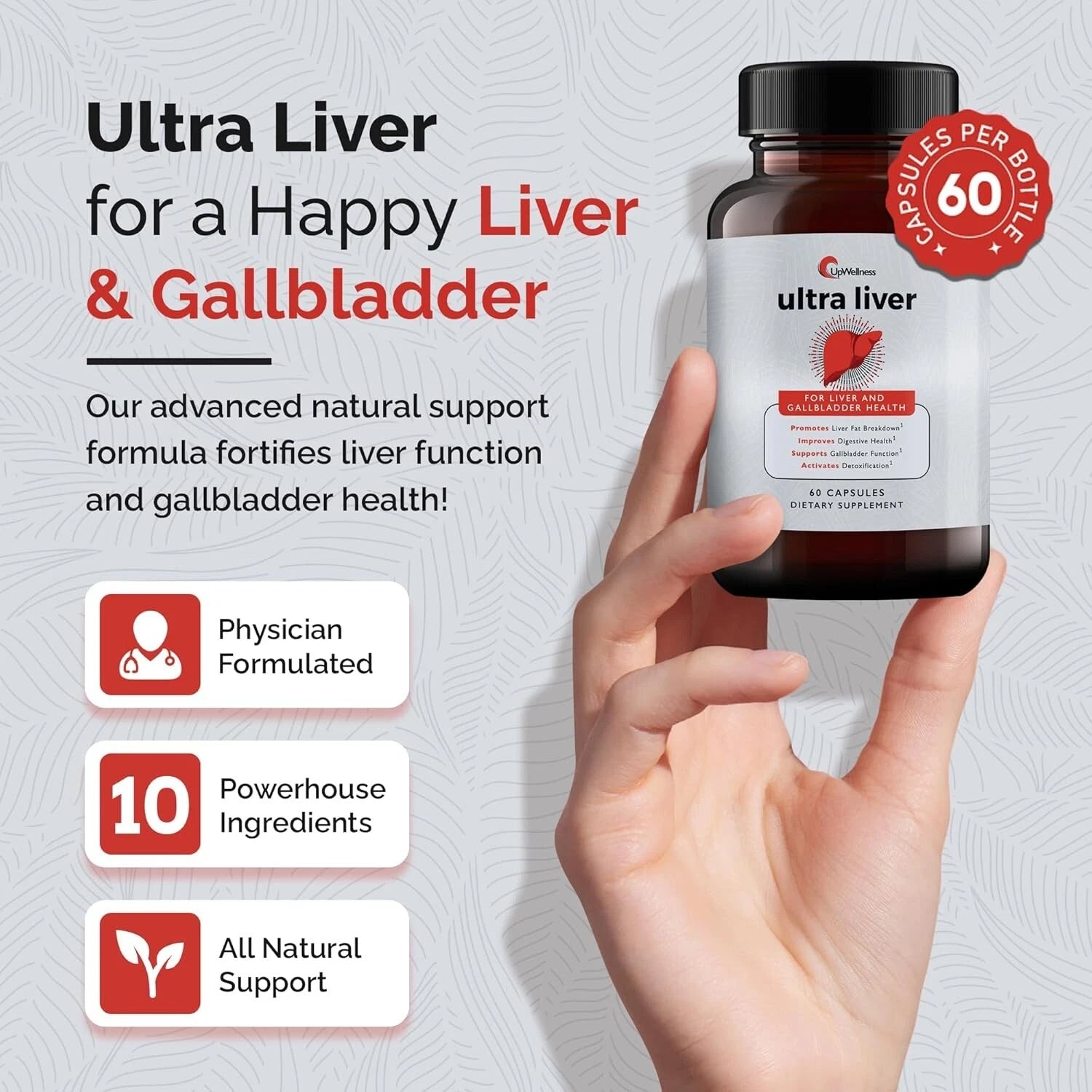 UpWellness Ultra Liver Supplement for Liver Health and Gallbladder Support - ...