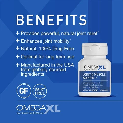 OmegaXL Joint Support Supplement - Natural Muscle 120 Count (Pack of 1)